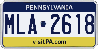 PA license plate MLA2618