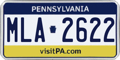 PA license plate MLA2622
