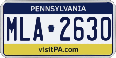 PA license plate MLA2630