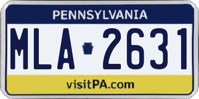 PA license plate MLA2631