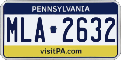 PA license plate MLA2632