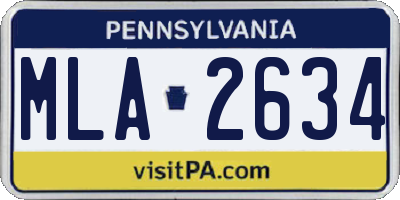 PA license plate MLA2634