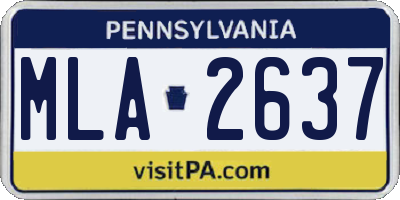 PA license plate MLA2637