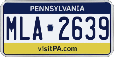 PA license plate MLA2639
