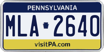 PA license plate MLA2640
