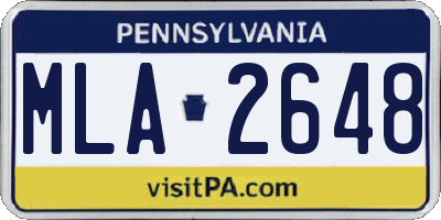 PA license plate MLA2648