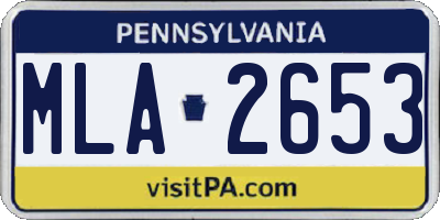 PA license plate MLA2653