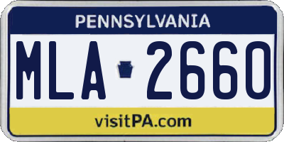 PA license plate MLA2660