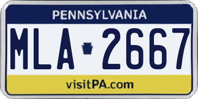 PA license plate MLA2667
