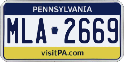 PA license plate MLA2669