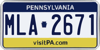 PA license plate MLA2671