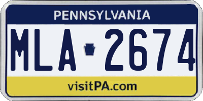 PA license plate MLA2674