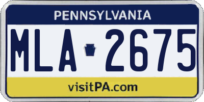 PA license plate MLA2675