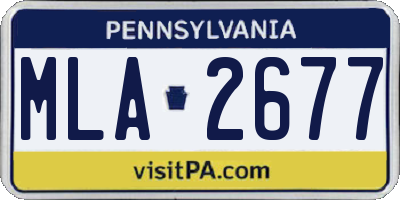 PA license plate MLA2677