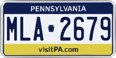 PA license plate MLA2679