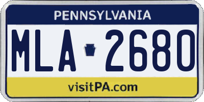 PA license plate MLA2680