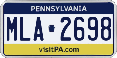 PA license plate MLA2698