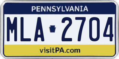PA license plate MLA2704