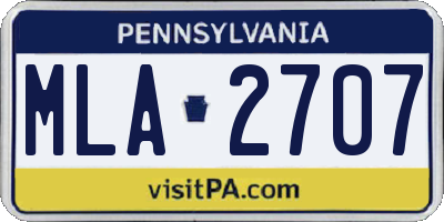 PA license plate MLA2707