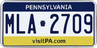 PA license plate MLA2709
