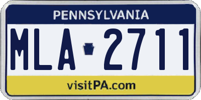 PA license plate MLA2711