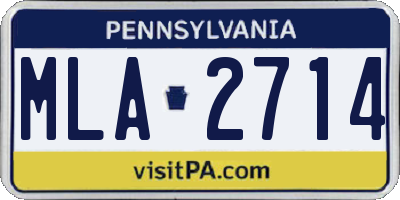 PA license plate MLA2714