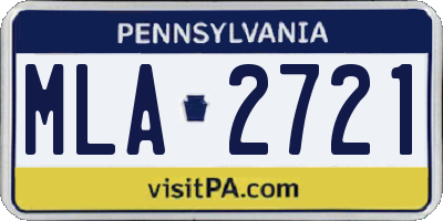 PA license plate MLA2721