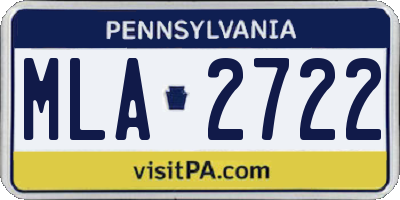 PA license plate MLA2722