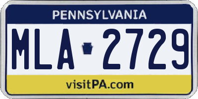 PA license plate MLA2729