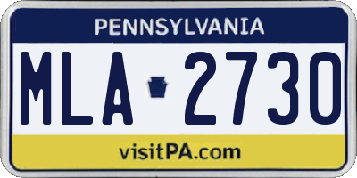PA license plate MLA2730