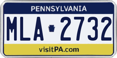 PA license plate MLA2732