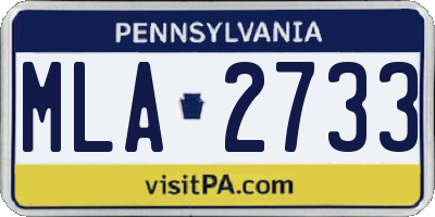 PA license plate MLA2733
