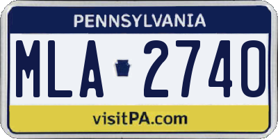 PA license plate MLA2740