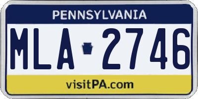 PA license plate MLA2746