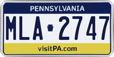 PA license plate MLA2747