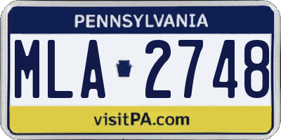 PA license plate MLA2748