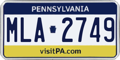 PA license plate MLA2749