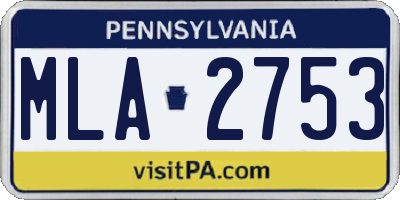 PA license plate MLA2753