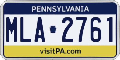 PA license plate MLA2761