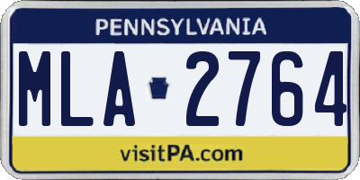 PA license plate MLA2764
