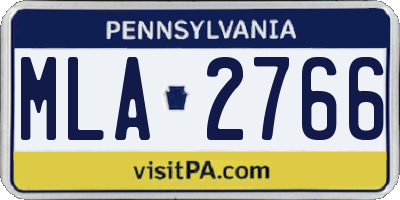 PA license plate MLA2766