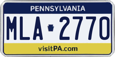 PA license plate MLA2770