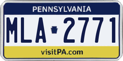 PA license plate MLA2771