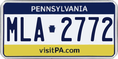 PA license plate MLA2772