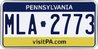 PA license plate MLA2773