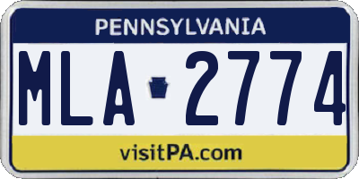 PA license plate MLA2774