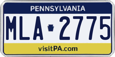PA license plate MLA2775