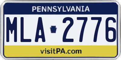 PA license plate MLA2776