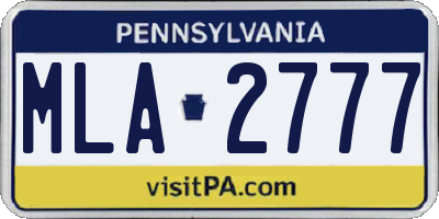 PA license plate MLA2777