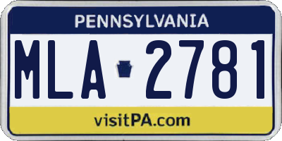 PA license plate MLA2781